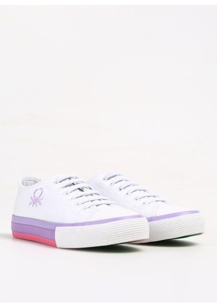 Beyaz - Lila Kız Çocuk Sneaker BNI-10041