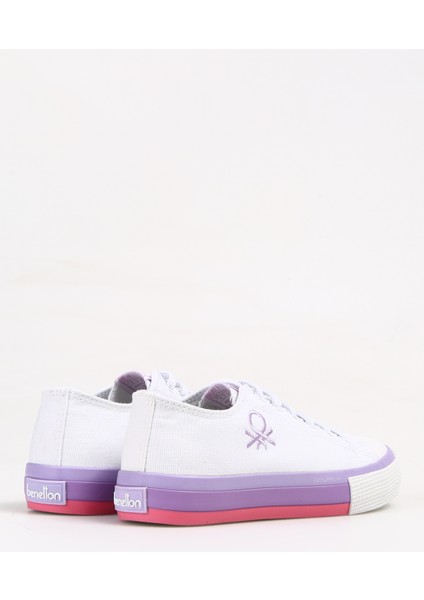 Beyaz - Lila Kız Çocuk Sneaker BNI-10041