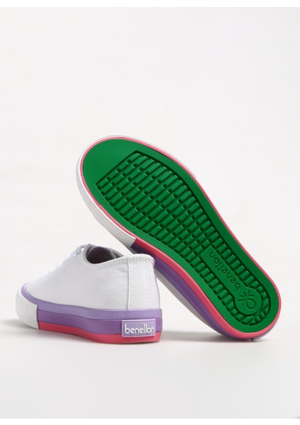 Beyaz - Lila Kız Çocuk Sneaker BNI-10041