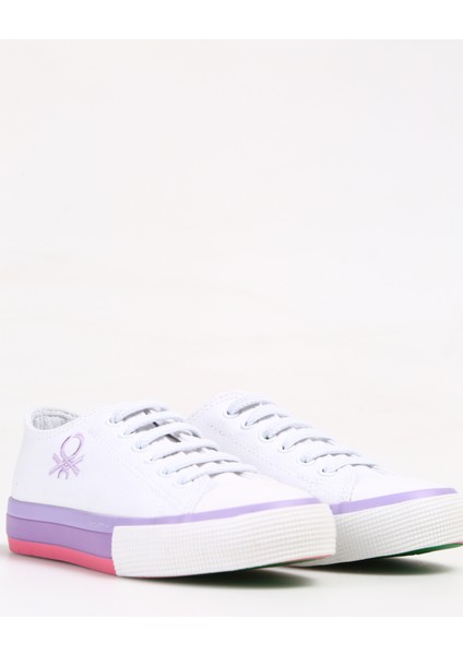 Beyaz - Lila Kız Çocuk Sneaker BNI-10041