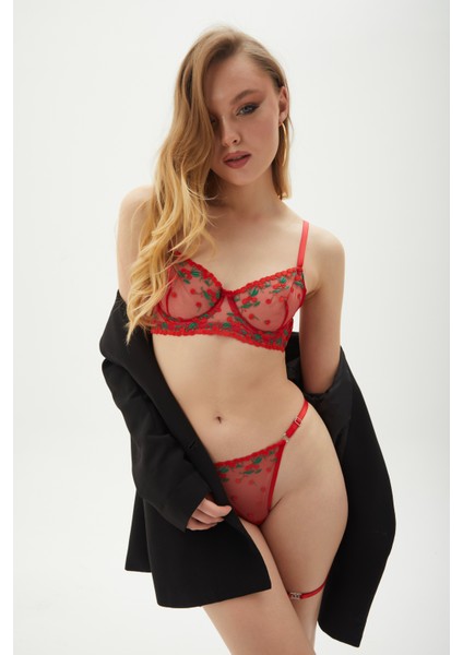Cherry Brode Balenli Iç Çamaşırı Takımı Kırmızı fiyatları
