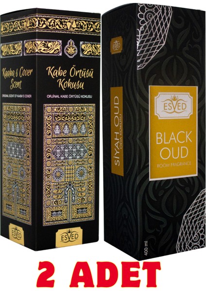 Kabe Örtüsü Kokusu ve Siyah Oud & Black Oud Oda ve Kumaş Spreyi Seccade Spreyi Oda Kokusu Koku 400 ml