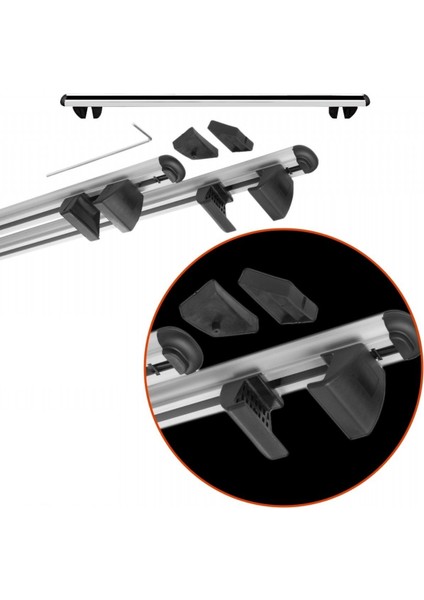 Araç üstü ara atkı tavan barı bagaj ayakları taşıyıcı üstten sıkma 96cm pençe model