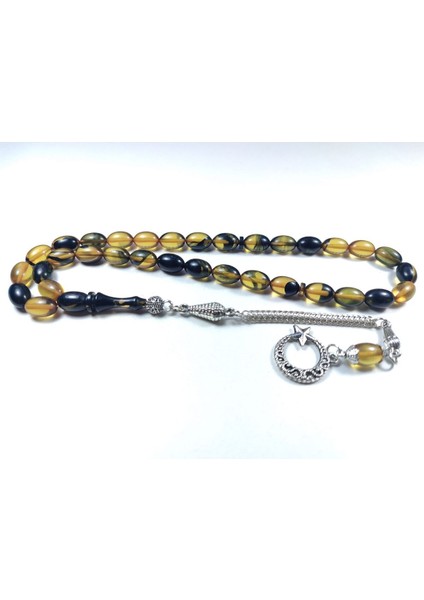 Gümüş Kaplama Püsküllü Kuru Tornalı Çift Cilalı Sıkmakehribar Sertifikalı 4460