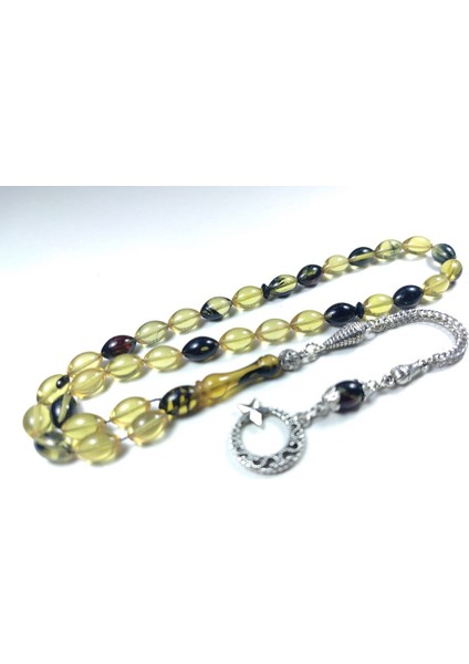 Gümüş Kaplama Püsküllü Kuru Tornalı Çift Cilalı Sıkmakehribar Sertifikalı 4457 fiyatları