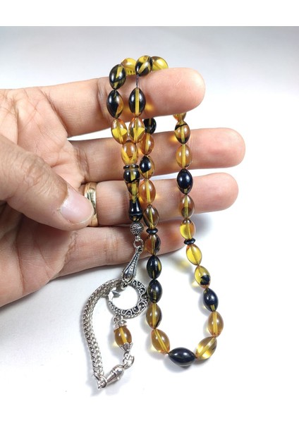 Gümüş Kaplama Püsküllü Kuru Tornalı Çift Cilalı Sıkmakehribar Sertifikalı 4459 indirimleri