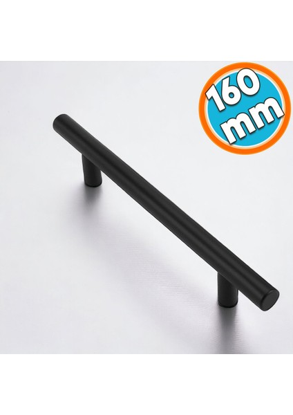 Mobilya Mutfak Çekmece Dolap Kapak Kulpu Kulbu 160 mm Mat Siyah Metal Kulp