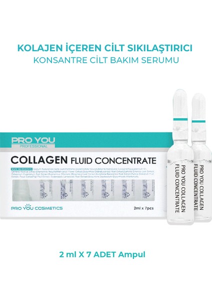 Collagen Concentrate Tüm Ciltlere, Nemlendirici Sıkılaştırıcı Ampul 2 ml x 7 Adet