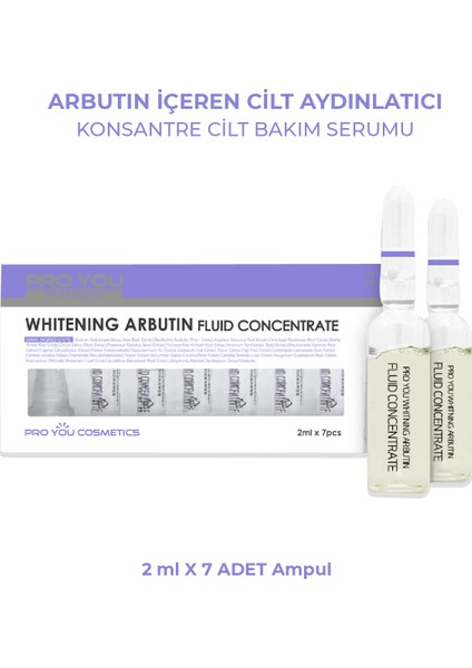 Arbutin Fluid Concentrate Mat Ciltler İçin Aydınlatıcı Ampul 2 ml x 7 Adet