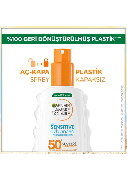 Garnier Ambre Solaire Sensitive Advanced Hipoalerjenik Güneş Koruyucu Sprey SPF50+ 150ML