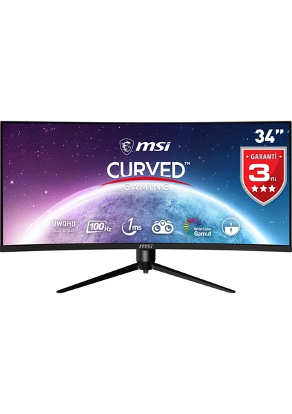 MAG342CQPV 34"CURVED 1500R VA 3440X1440 (UWQHD) 21:9 100HZ 1MS ADAPTIVE SYNC GAMING MONITOR