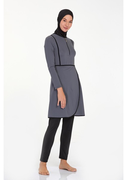 Likralı Tam Kapalı Tesettür Mayo Ella 4546 Antrasit modelleri