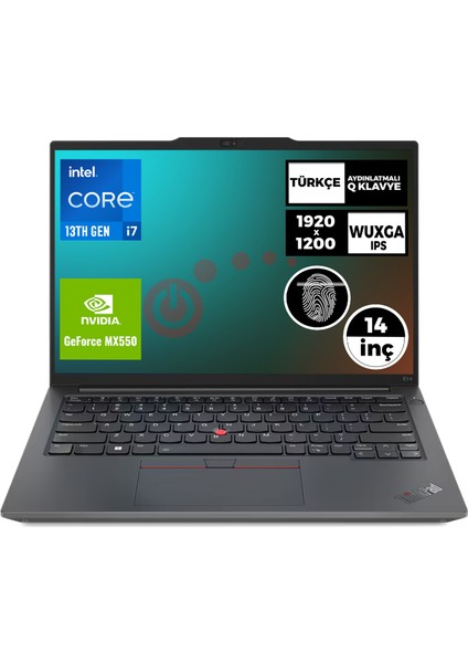 Thinkpad E14 Gen 5 Intel Core I7-1355U 16GB 1tb SSD 14" Wuxga 2gb MX550 Freedos Taşınabilir Bilgisayar 21JLS2G6TX 003