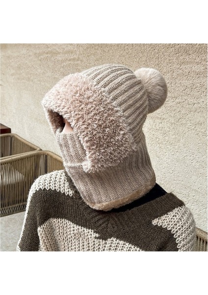 Peluş Şapka, Boyun Atkısı, Tek Parça Örme Kazak Şapka ve Polar Maske (Yurt Dışından)