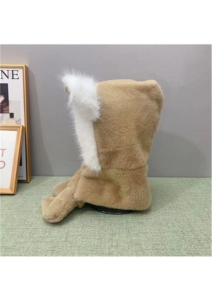 Peluş Şapka ve Atkı Entegre Kış Kulak Koruma Şapkası Lei Feng Şapka (Yurt Dışından) fiyatları