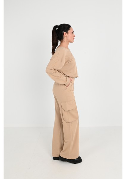 Kadın Nervür Detaylı Kargo Cepli Eşofman Takımı 3984-24 fiyatları