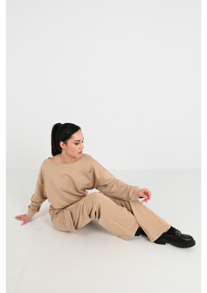 Kadın Nervür Detaylı Kargo Cepli Eşofman Takımı 3984-24 indirimleri