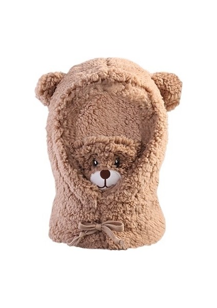 Maske Peluş Ayı Hepsi Bir Arada Şapka Kış Kulak Koruyucu Boyun Atkısı Şapka (Yurt Dışından)