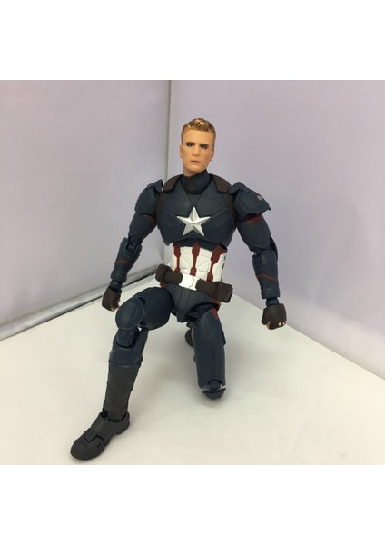 Avengers 4 Shf Kaptan Amerika 3 Hareketli Ofis Heykelcik Modeli (Yurt Dışından)