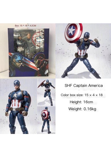 Avengers 4 Shf Kaptan Amerika 3 Hareketli Ofis Heykelcik Modeli (Yurt Dışından)