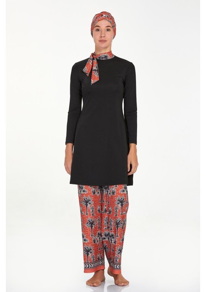 Likralı Tam Kapalı Tesettür Mayo Bol Paça Ellen 4520 Siyah fırsatları