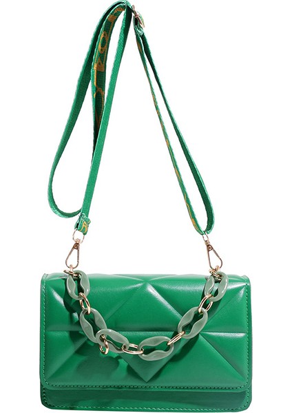 Kalın Zincirli Kadın Çantası, Basit Banliyö Çantası, Modaya Uygun Retro Kişilik Geniş Omuz Askılı Omuz Çantası (Yurt Dışından)