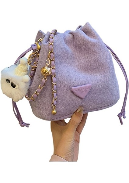 Kadın Zincirli Çapraz Askılı Ipli Tarz Kova Çanta (Yurt Dışından)