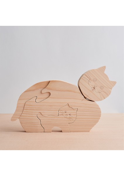 Ahşap Puzzle Kedi