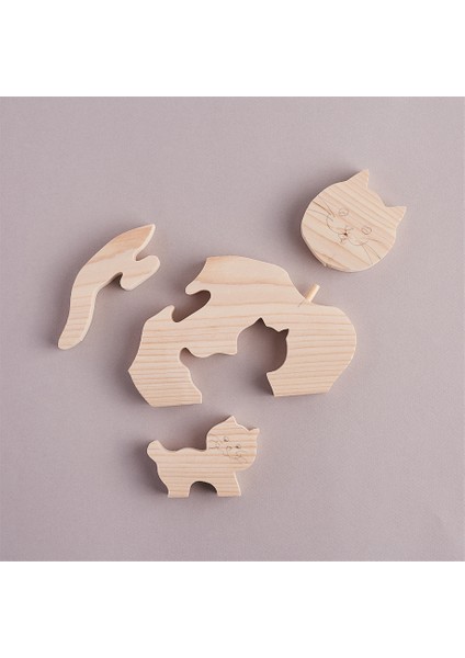 Ahşap Puzzle Kedi