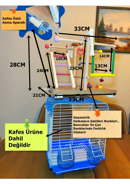 Hem Masa Üstülü Hem Kafes Üstülü Kuş Oyun Alanı fiyatları