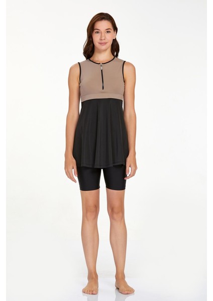 Sıfır Kol Yarı Kapalı Mayo Arlet 3927 Vizon fiyatları