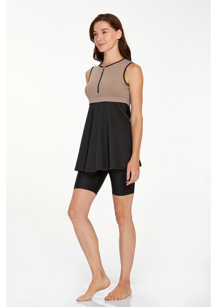 Sıfır Kol Yarı Kapalı Mayo Arlet 3927 Vizon modelleri