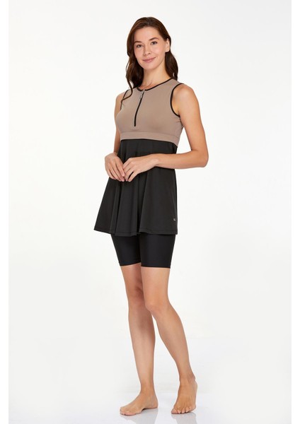 Sıfır Kol Yarı Kapalı Mayo Arlet 3927 Vizon fırsatları