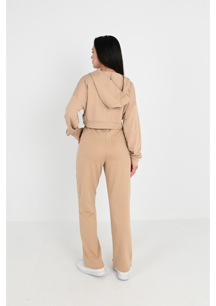 Kadın V Yaka Kapüşonlu Eşofman Takımı 3988-24 modelleri