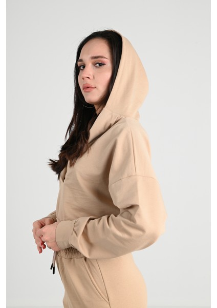 Kadın V Yaka Kapüşonlu Eşofman Takımı 3988-24 indirimleri