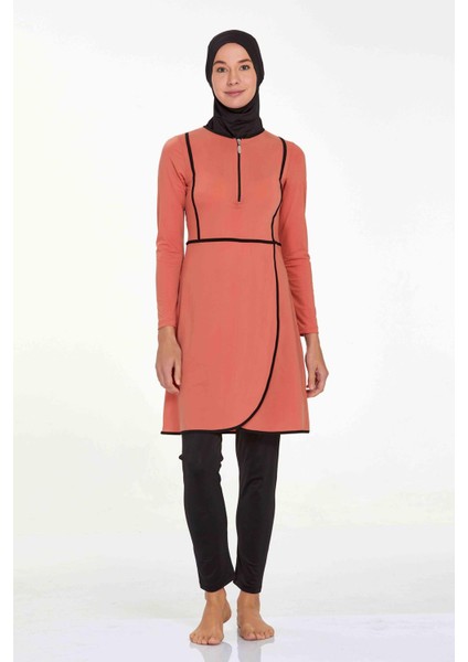 Likralı Tam Kapalı Tesettür Mayo Ella 4546 Tarçın modelleri