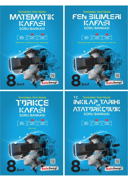 LGS 8.Sınıf Soru Bankası 4lü Set (Mat-Fen-Türkçeçe-Inkılap)