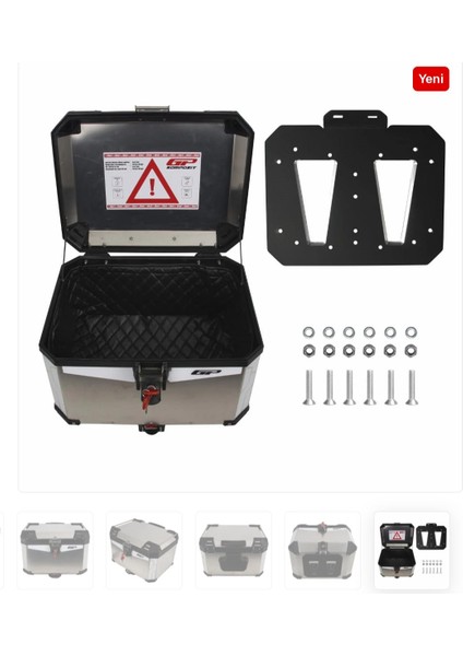 Universal 57 lt Alüminyum Motosiklet Çantası Gri fiyatları