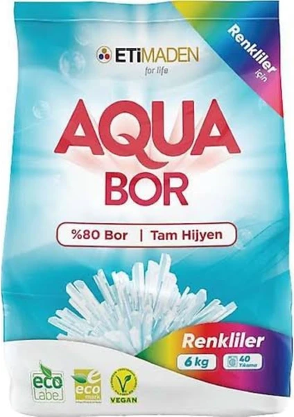 Eti Maden Aqua Bor 6 kg Renkliler İçin 40 Yıkama Bor Hijyen