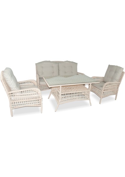 Lady Rattan Bahçe Balkon Takımı Kum