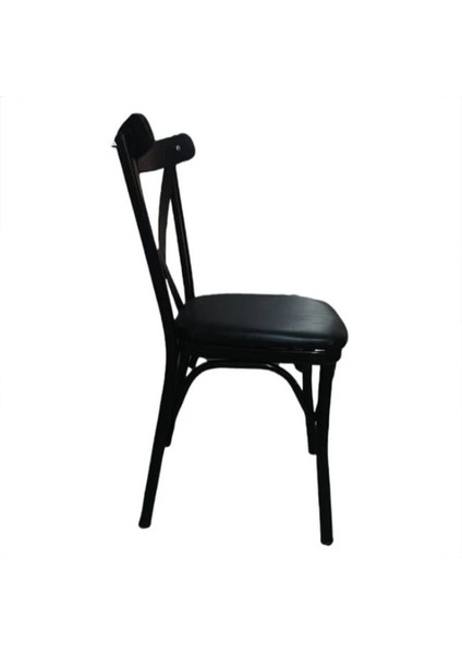 Sungur Çapraz Metal Thonet Siyah 2 Li Sandalye