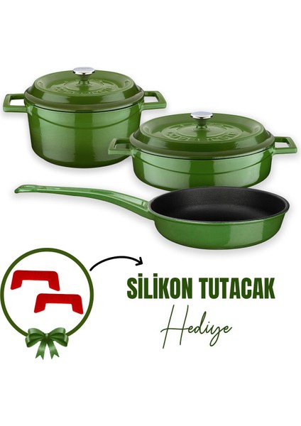 Döküm 3x Trendy Serisi 6 Parça Tencere & Tava Seti