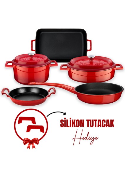 Döküm 5x Trendy Serisi 8 Parça Tencere & Tava Seti