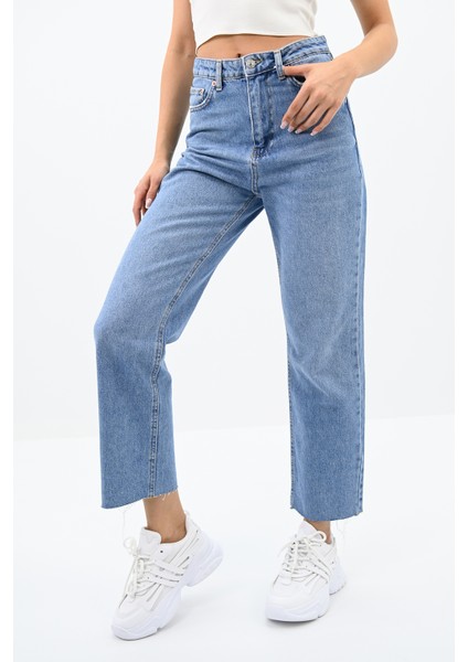 Kadın Yüksek Bel Mavi Mom Jean 4416-25 DPL-725 indirimleri