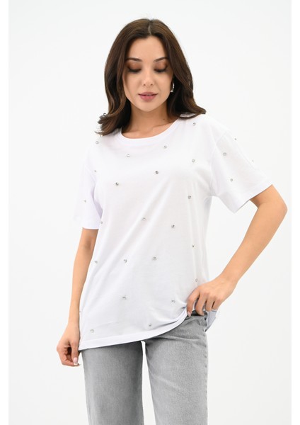 Kadın Taş Işleme Detaylı T-Shirt 1750-24 fiyatları