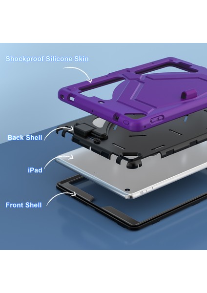 iPad 9.7 Inç (2017) / (2018) / iPad Air 2 / iPad Pro 9.7 Inç (2016) Kılıf Kickstand Tablet Kapağı (Yurt Dışından)