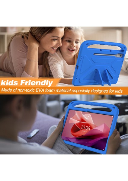 Lenovo Tab P12 Eva Kılıf Saplı Darbeye Dayanıklı Çocuk Dostu Tablet Kılıfı-Mavi (Yurt Dışından)