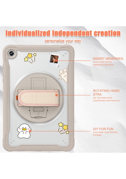 Samsung Galaxy Tab A9 + Tablet Kılıfı Pc + Tpu Kapak Döner Kickstand El Kayışı (Yurt Dışından) indirimleri