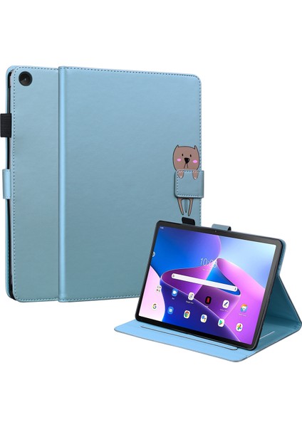 Lenovo Tab M10 Plus (3. Nesil) Tablet Standı Kapağı Kart Yuvaları Deri Kılıf (Yurt Dışından)