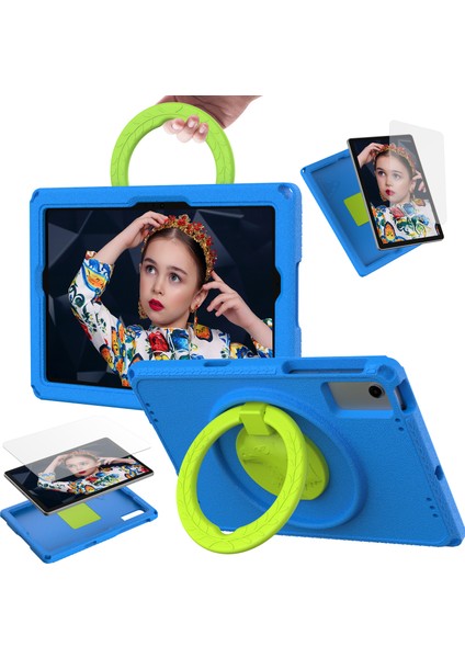 Samsung Galaxy Tab A9+ Döner Tutma Kolu Askılı Kickstand Kapağı (Yurt Dışından)